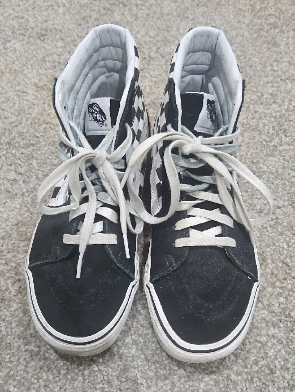Vans Black White Checkerboard High-Top Sneakers